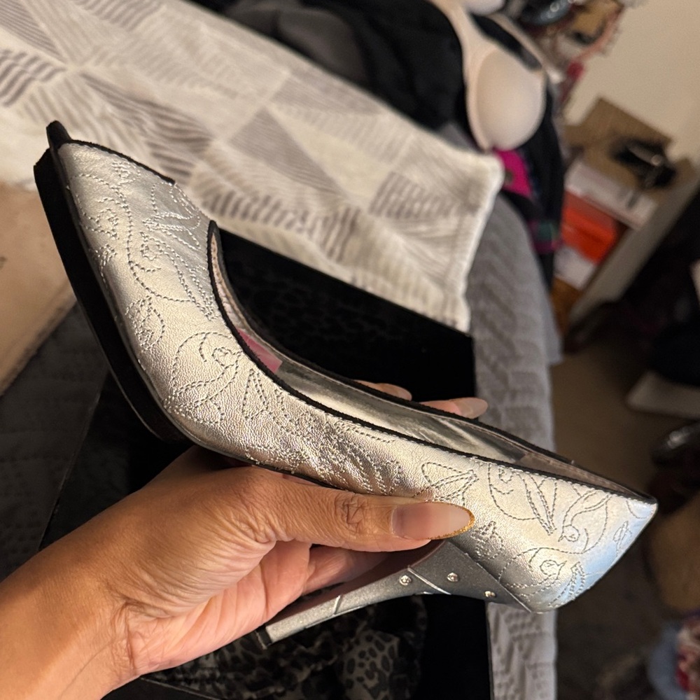 Baby Phat Silver Patterned Heels